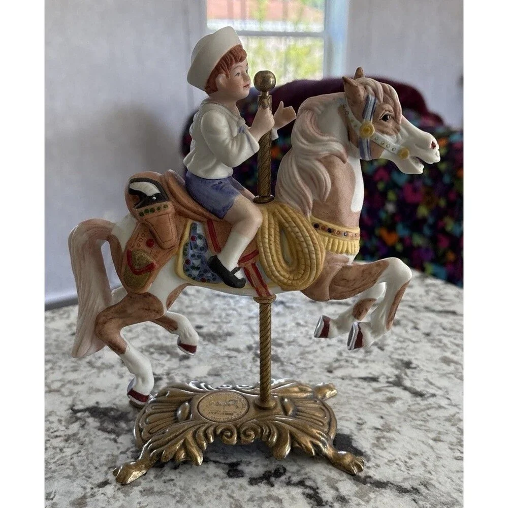 American Carousel Horse w/ Boy Holding Brass Ring by Tobin Fraley Second Edition